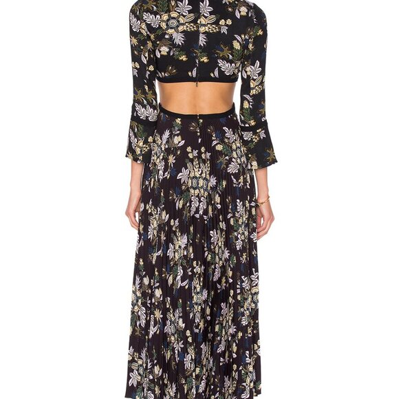 A.L.C. Black Floral Cutout Josefa Pleated Dress - Picture 4 of 10